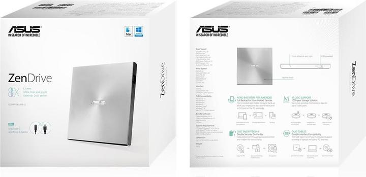 Image du produit ASUS ZenDrive U9M (Lecteur DVD, Graveur de CD, Lecteur de CD, Graveur de DVD)