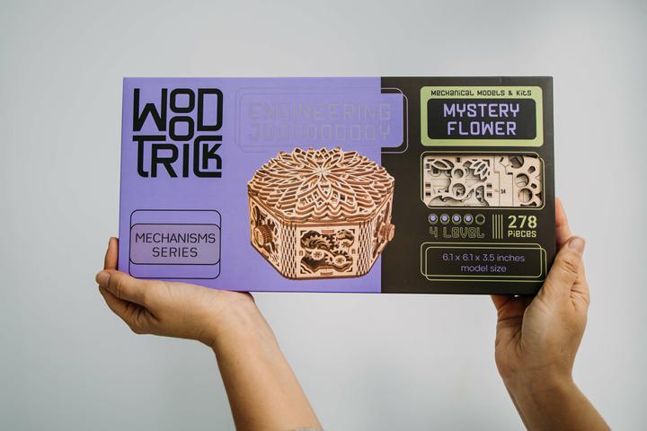 Actual product image Wood Trick Mystery Flower Jewellery Box