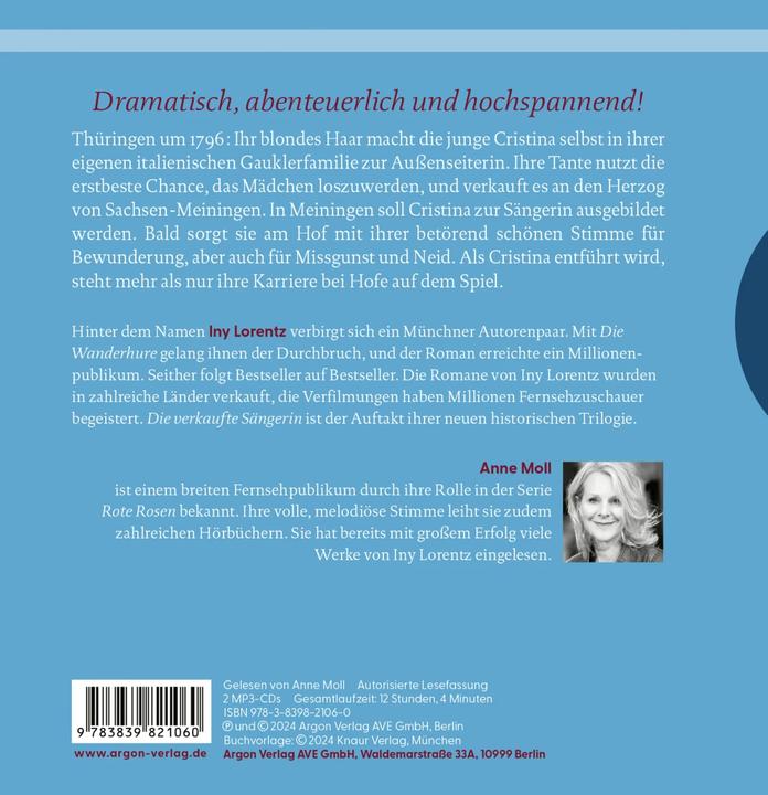 Actual product image The sold singer (Iny Lorentz, Anne Minor, German)