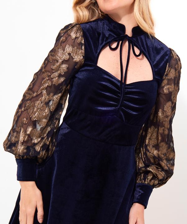 Image du produit Joe Browns Robe en velours à manches contrastées et brodées (38)
