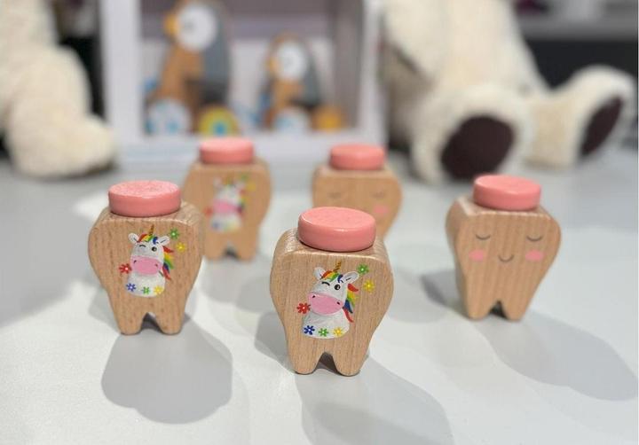 Actual product image Spielba Milk tooth box unicorn hand-painted in Switzerland