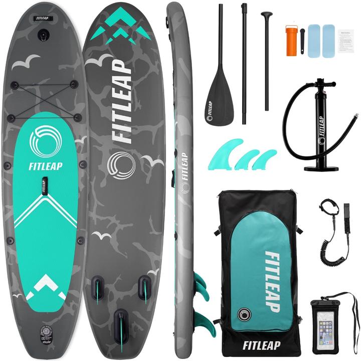 Produktbild Fitleap Premium Stand Up Paddle Board aufblasbar - SUP Board Set mit Hochdruckpumpe, verstellbar… (10'5")
