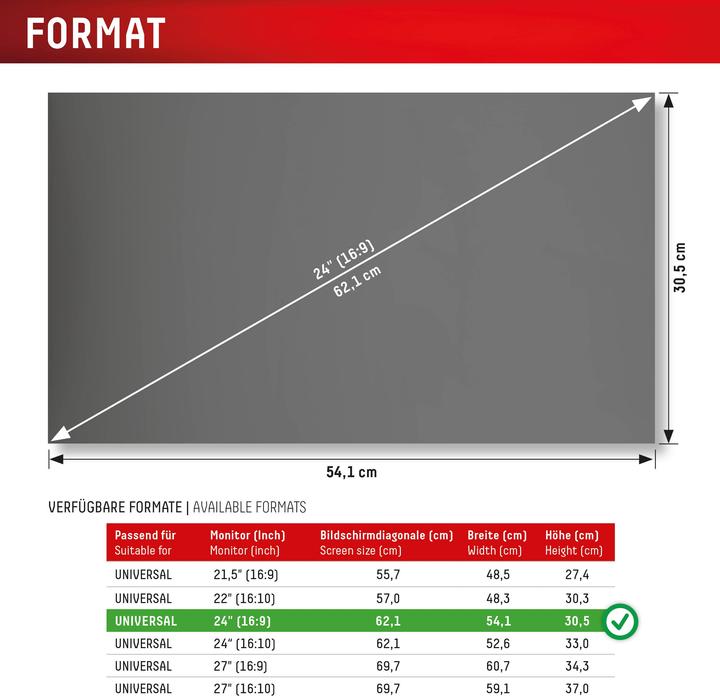 Actual product image Displex Privacy Safe, Desktop Monitor Blickschutzfilter (24", 16 : 9)