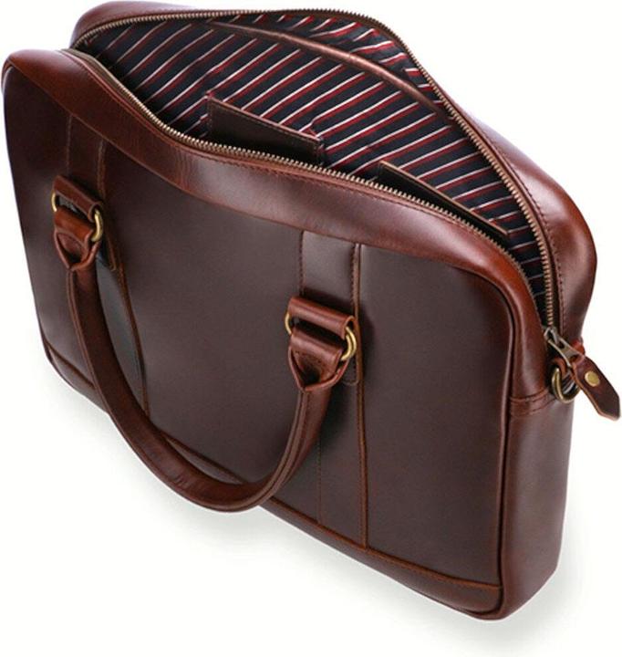 Produktbild Buckle & Seam Leder Business Briefcase Everett Braun / Stripe (7 l, Handgepäck (bis 50l))