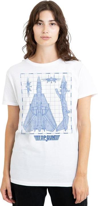 Actual product image Top Gun Unisex Adult Jet Diagram T-Shirt (M)
