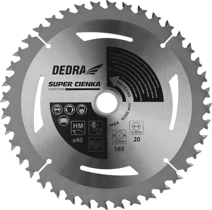 Dedra Circular saw blade SUPER THIN for wood 40z 185x20x1,1x1,6mm