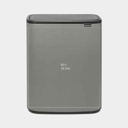 Image du produit Brabantia Poubelle de recyclage Bo Touch Bin 60 litres, Mineral Concrete Grey (60 l)