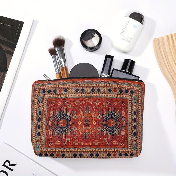 Actual product image Only-Bags.Store Bohemian Persian Print Cosmetic Pouch| Haltbar, leicht, wasserdicht Polyester Make-up Tasche mit