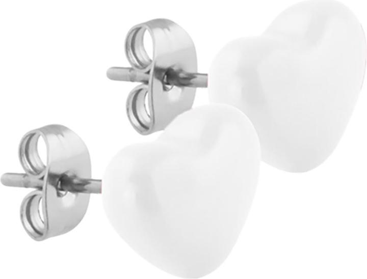 Produktbild Star Piercing Ohrstecker Pure White Herz (ohne Messing, Chirurgenstahl 316L)