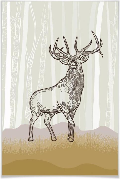 Produktbild Trenddeko Stolzer Hirsch (105 x 160 cm)