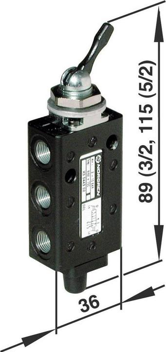 Actual product image Norgren G1/8 5/2 toggle valve