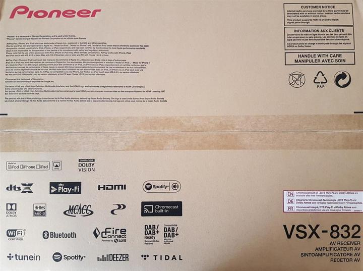 Actual product image Pioneer Vsx-832 (5.1 channels, FM, AM)