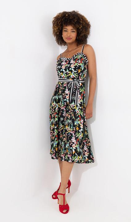 Image du produit Joe Browns Tropical Print Tie Waist Contrast Strap Knee-Length Dress (16)