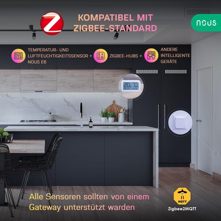 Produktbild Nous Smart LCD Temperature and Humidity Sensor E6 ZigBee