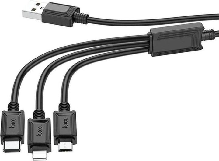 Immagine prodotto Hoco Cable cable 3in1 USB A to Lightning / Micro USB / Type C 2A X76 1 m black (1 m)