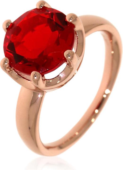 Actual product image Xen Ring with 10 mm Red-HT quartz approx. 3.6 ct. rose gold-plated (52, 925 Silver)