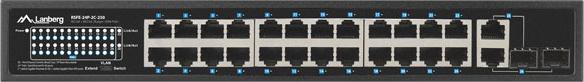 Actual product image Lanberg Switch niezarządzalny PoE+/2x Combo Rack 19" Gigabit Ethernet (26 Ports)