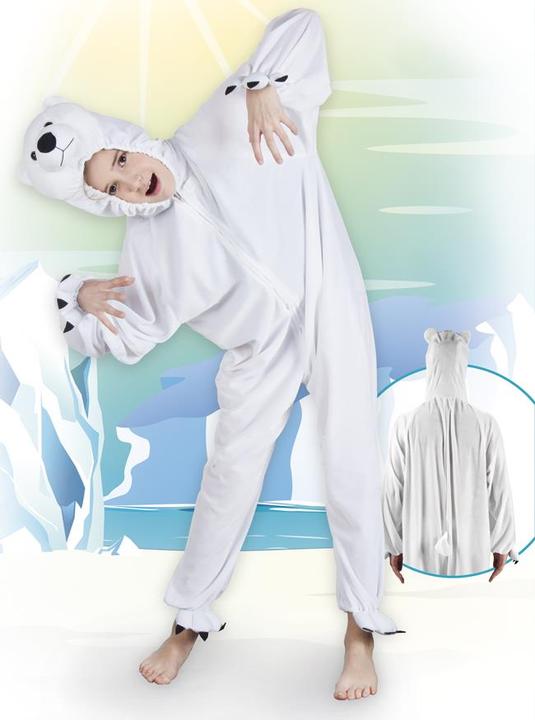 Image du produit Boland Costume d'enfant ours polaire : combinaison en peluche avec capuche (140)