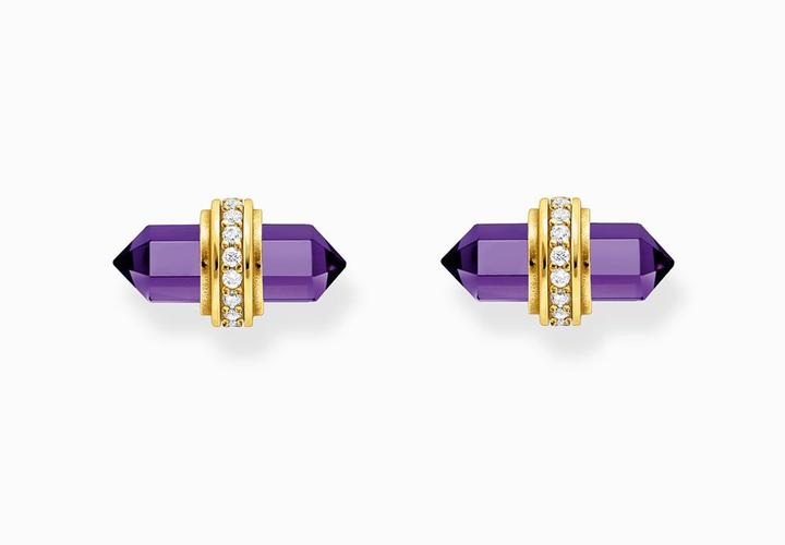Produktbild Thomas Sabo Ohrstecker mit violettem Onyx Kristall vergoldet (925 Sterlingsilber, 750 Gelbgold Vergoldung)