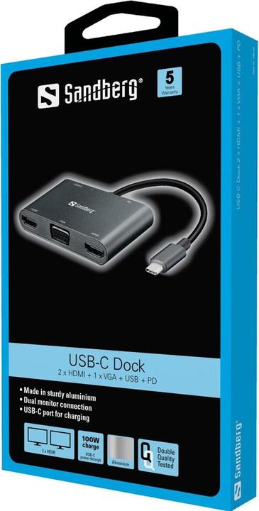 Produktbild Sandberg USB-C-Dock (USB-C, 1 Ports)