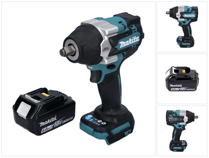 Produktbild Makita DTW 700 G1 Akku Schlagschrauber 18 V 700 Nm 1/2" XPT Brushless + 1x Akku 6,0 Ah - ohne Ladege (Akkubetrieb)