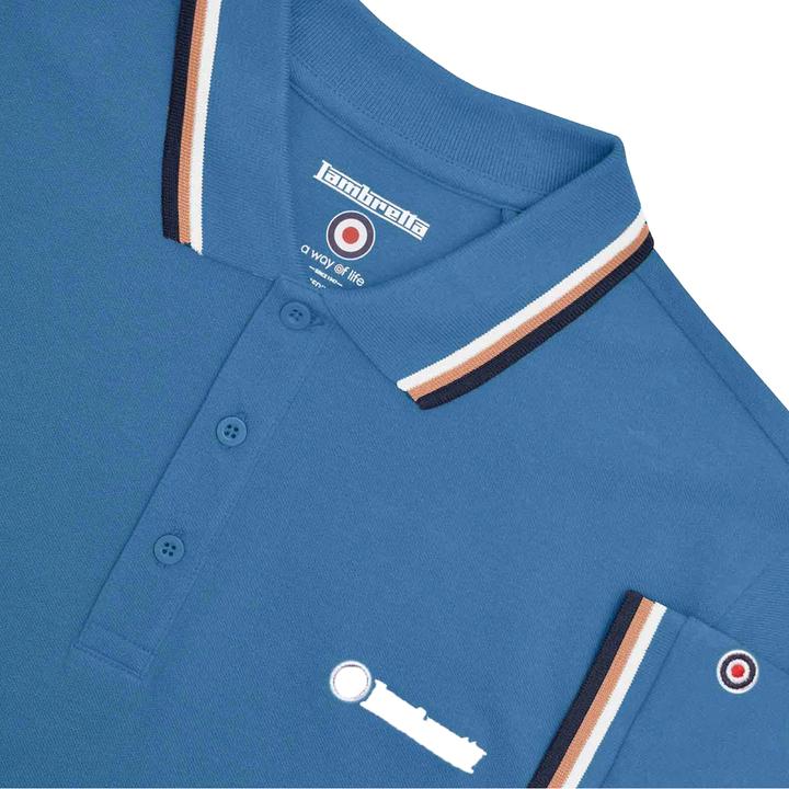 Actual product image Lambretta Mens SS25 Triple Tipped Big & Tall Polo Shirt (4XL)