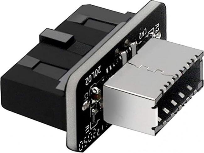 Aquatuning Connettore interno a 19 pin (USB 3.0) a USB 3.1 Type-E a 20 pin Chiave A, (180??)