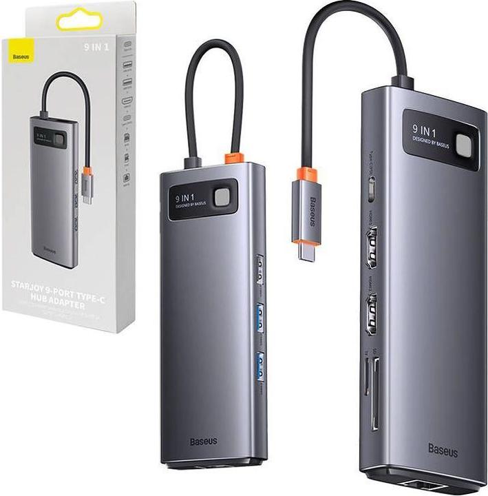Produktbild Baseus Metal Gleam Series 9-in-1 Multifunctional Type-C HUB Docking Station (USB-C, 9 Ports)