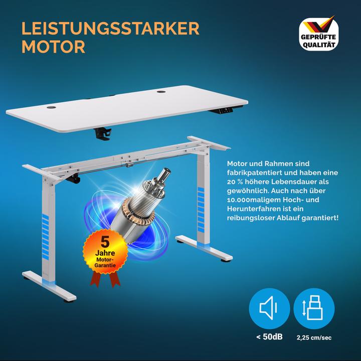 Image du produit Casaria Bureau à hauteur réglable (140 x 60 x 118 cm)
