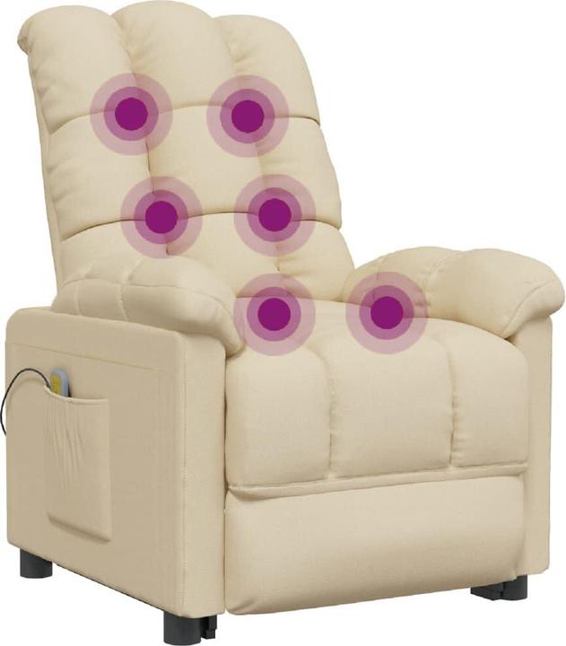 Actual product image VidaXL Massage armchair TV armchair Relax armchair Recliner armchair Cream fabric