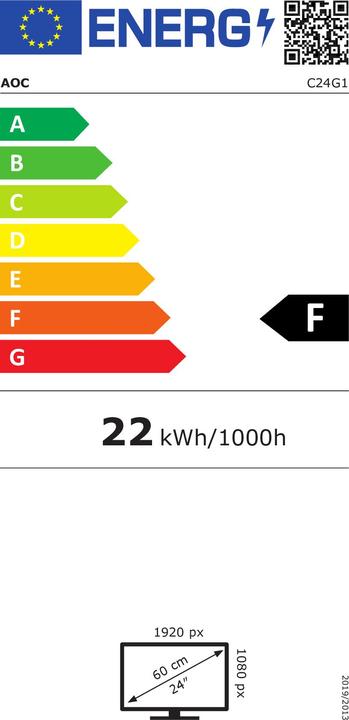 Energy Label AOC C24g1 (1920 x 1080 pixels, 24")