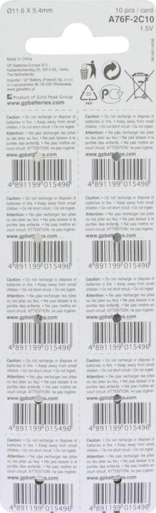 Actual product image GP Batteries Alkaline Cell (10 pcs., LR44, 105 mAh)