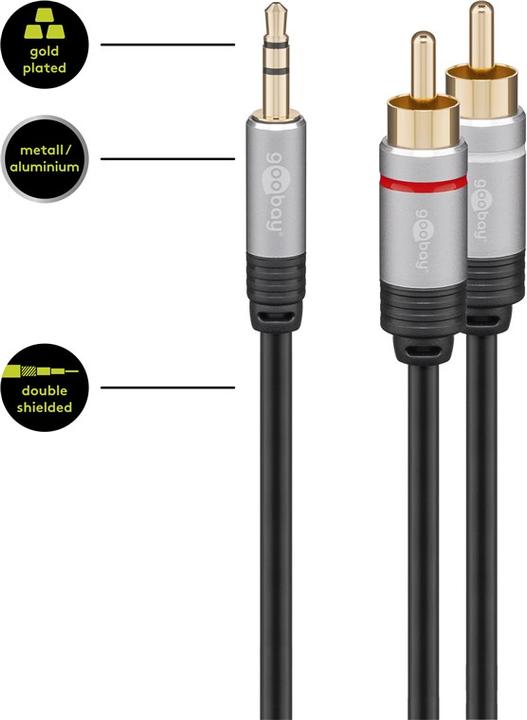 Produktbild Goobay 3.5mm Klinke — Cinch (1.50 m, 3.5mm Klinke (AUX), Cinch)
