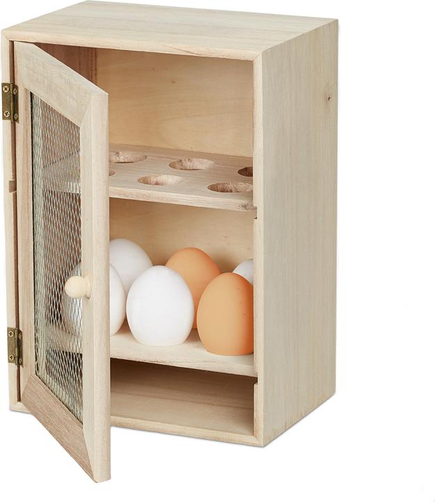 Image du produit Relaxdays Armoire pour oeufs, en bois (18 x 12 x 25 cm, 5.50 l)