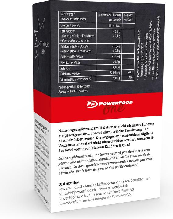 Actual product image PowerFood One Vitamin B12 (60 Piece, Capsules, 1000 g)