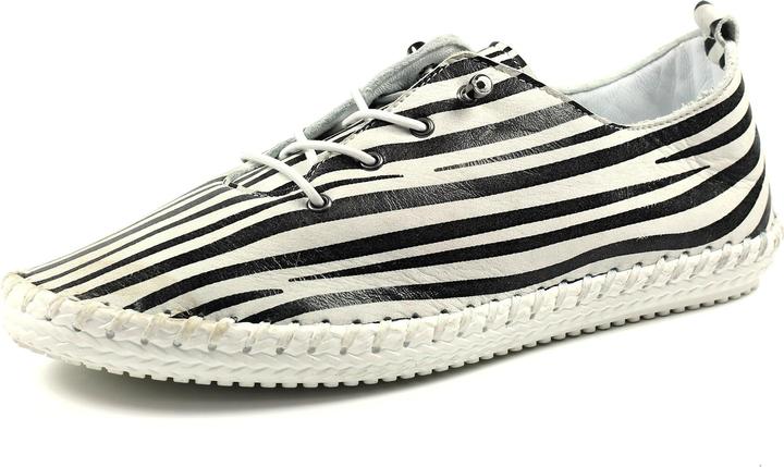 Produktbild Lunar Leinenschuhe St Ives Zebramuster Leder (38)