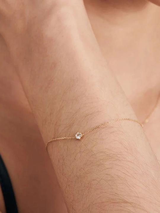 Image du produit Ania Haie BAU006-01YG Bracelet de saphir blanc pour femme en or 14 carats (16.50 cm, Or jaune 585)
