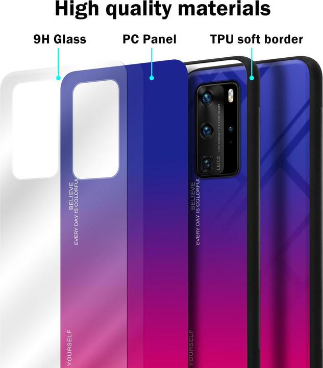 Produktbild Cadorabo TPU 2 Farben Glas Cover (Huawei P40 Pro+)