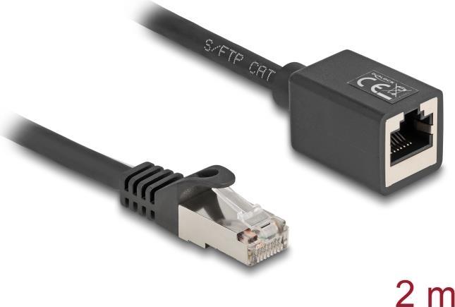 Actual product image Delock Network extension cable RJ45 plug to RJ45 socket (S/FTP, CAT6a, 2 m)