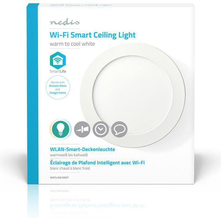 Produktbild Nedis SmartLife - WLAN Deckenleuchte - Kaltweiss/Warmweiss - Sprachsteuerung - Integriert in die Ned (800 lm)