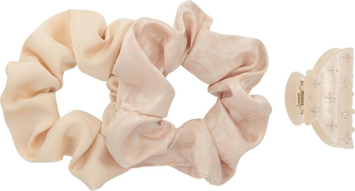 Produktbild Trisa Fashion Haarklammer mit Strass & Scrunchie Beige 3 Stk. (Haarkamm)