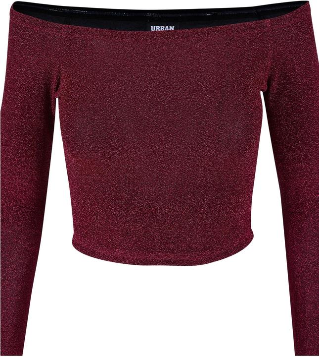 Actual product image Urban Classics Ladies Off Shoulder Glitter Longsleeve (4XL)