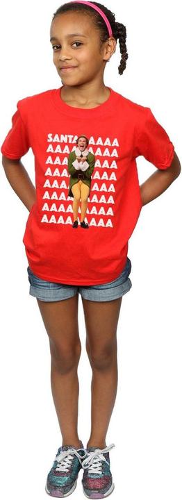 Actual product image Elf Girls Buddy Santa Scream Cotton T-Shirt (152, 158)