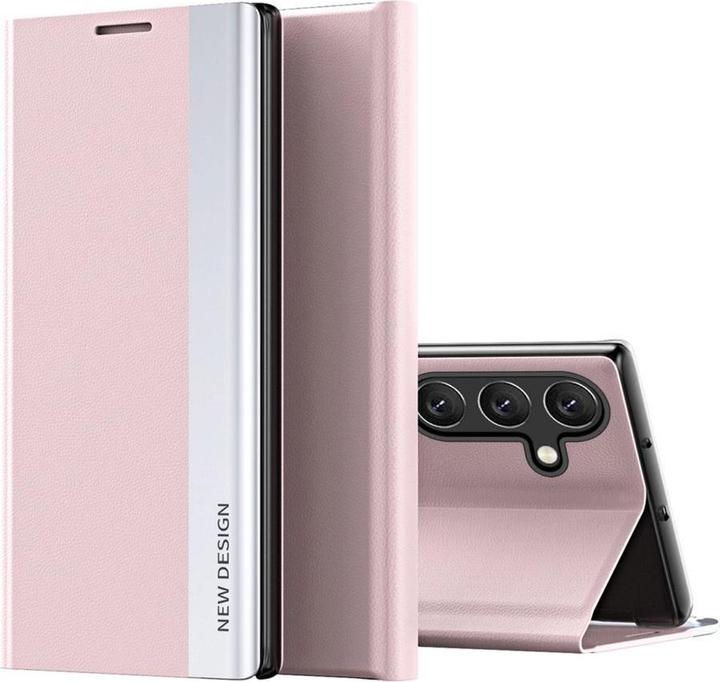Actual product image Hurtel Back panel cover Sleep Case Pro for Samsung Galaxy S25 Edge with Flip and Stand - Pink (Samsung Galaxy S25 Edge)