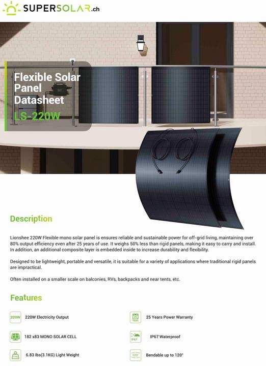 Immagine prodotto Supersolar Solarmodul Flexible (220 W)