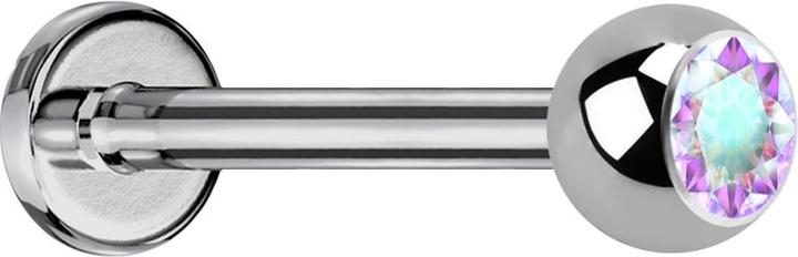 Produktbild Star Piercing Micro Labret silber mit Kugel und Kristall multicolor (Titan G23, ohne Messing)