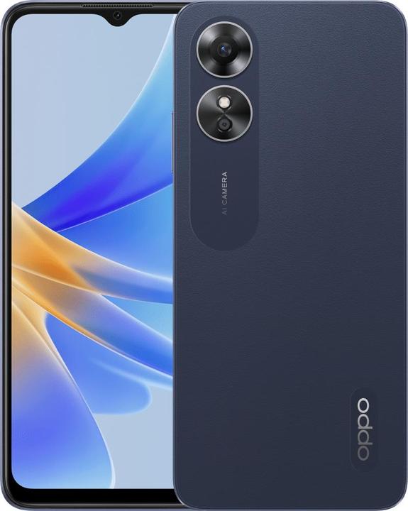 Actual product image OPPO A17 (64 GB, Midnight Black, 6.56", Dual SIM, 50 Mpx, 4G)