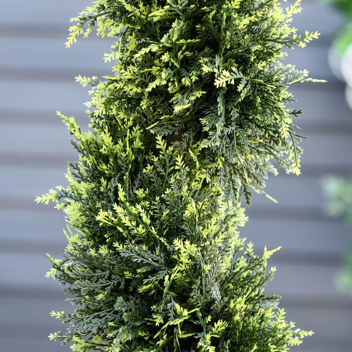 Actual product image Swisshandel24 2er Set künstliche Zedernbaum gross 90 cm Kunstpflanze für Wohnzimmer Büro (90 cm)