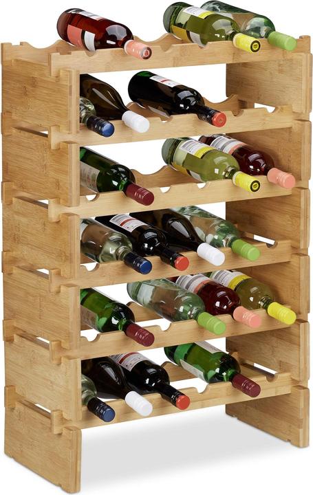 Actual product image Relaxdays Stacking Wine Rack (60 x 28.5 x 86 cm)