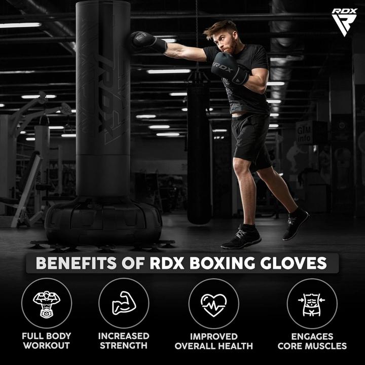 Actual product image Rdx Boxing Gloves F6 Matte Black-12OZ (12 OZ, 12)